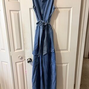Universal Thread Sleeveless Denim Jumpsuit | Belted